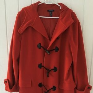 Chaps Red Toggle Coat